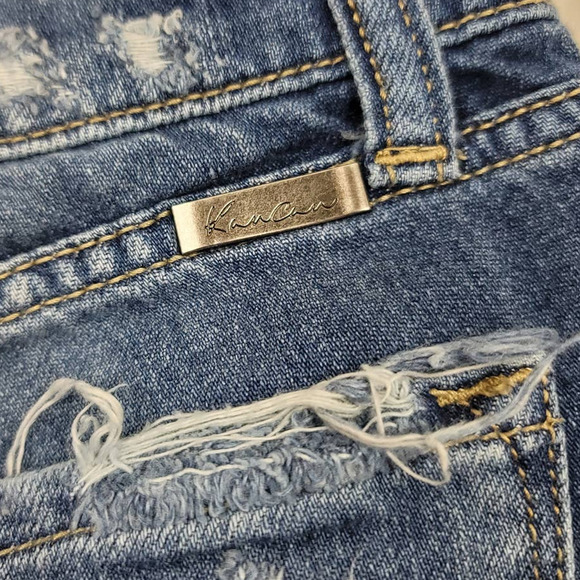 KanCan Short Destroyed Frayed Hem Denim Jean Shorts Women's S - Picture 4 of 8